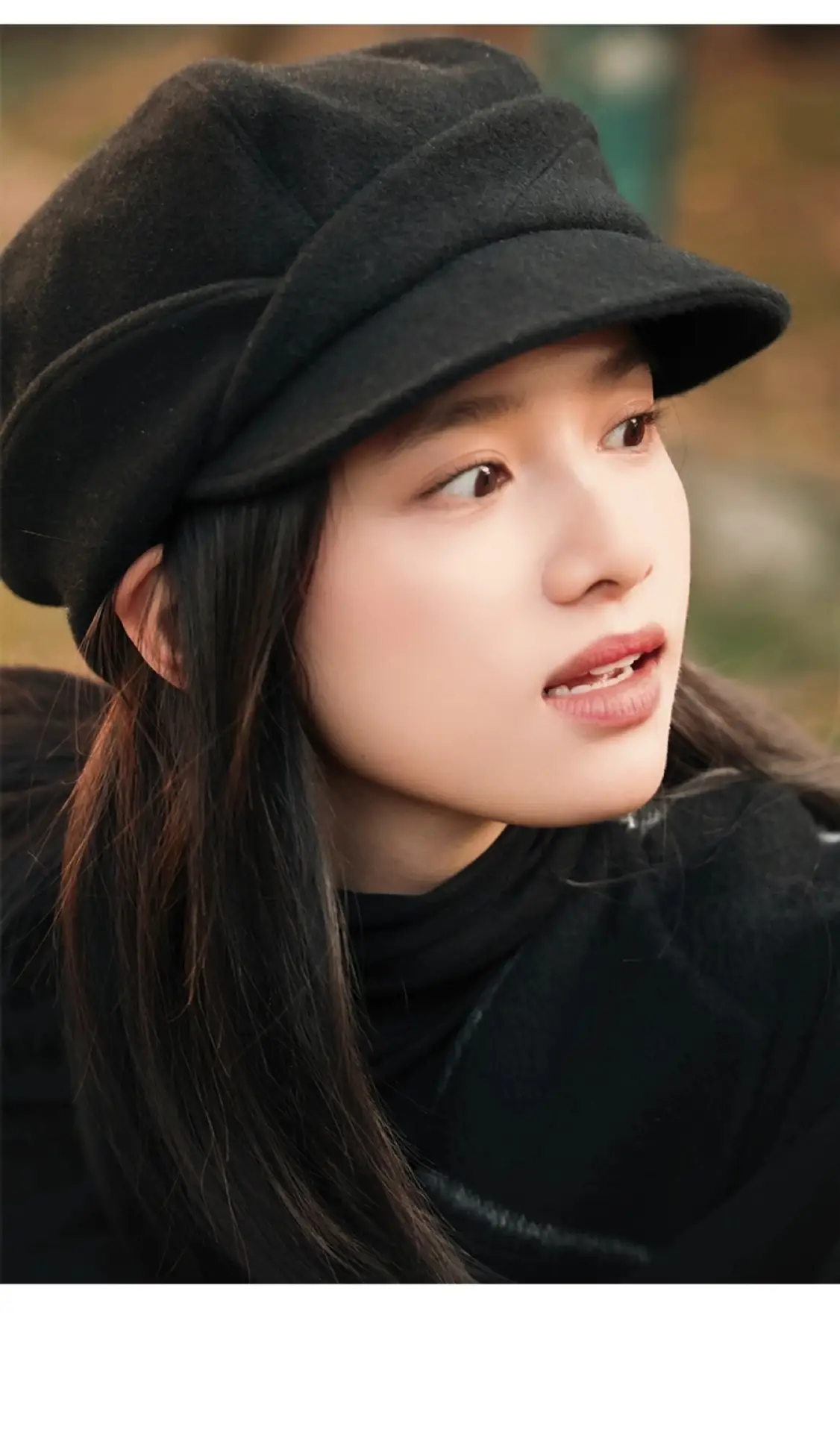 Women Black Wool Beret Peaked Cap Winter Warm — feature 2