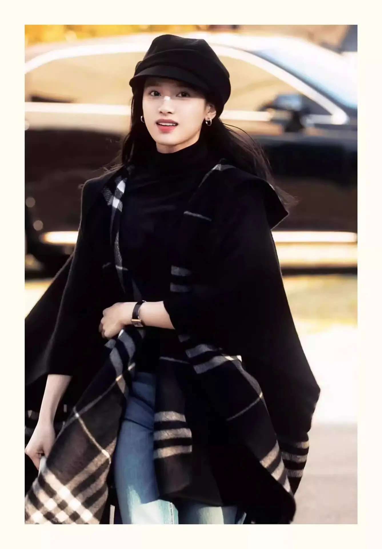 Women Black Wool Beret Peaked Cap Winter Warm — feature 6