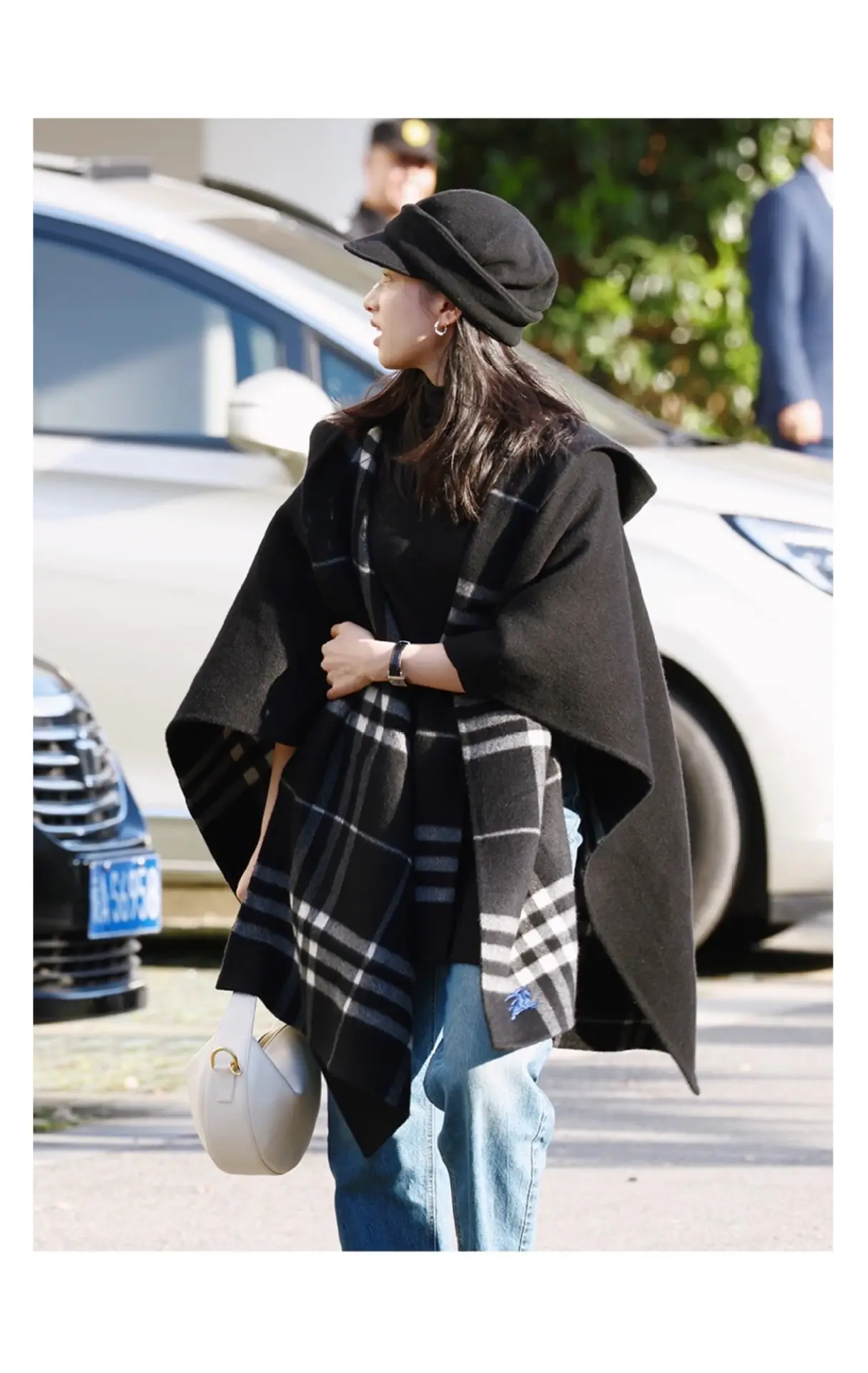 Women Black Wool Beret Peaked Cap Winter Warm — feature 8