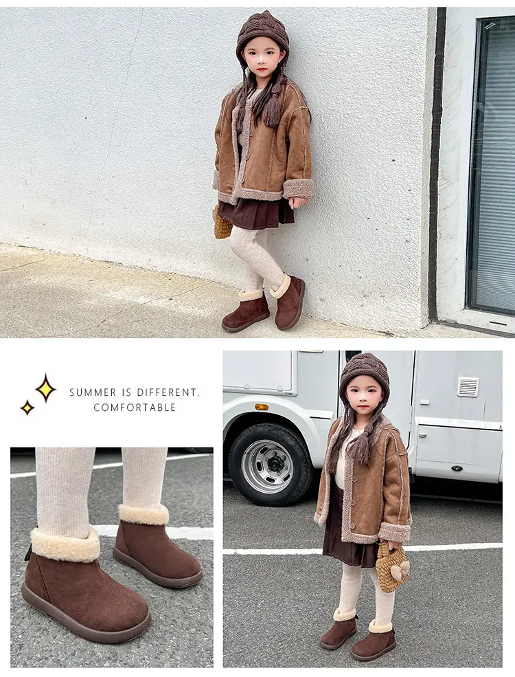 Baby Fleece Boots Brown Winter Warm Anti-Slip — feature 21