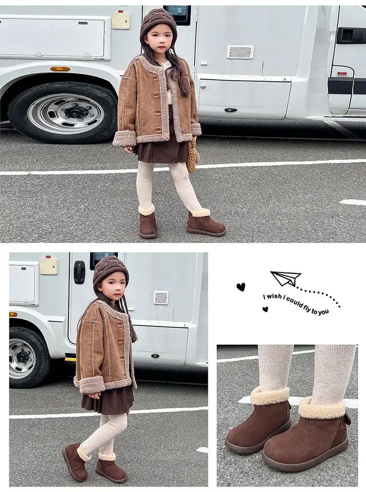 Baby Fleece Boots Brown Winter Warm Anti-Slip — feature 22