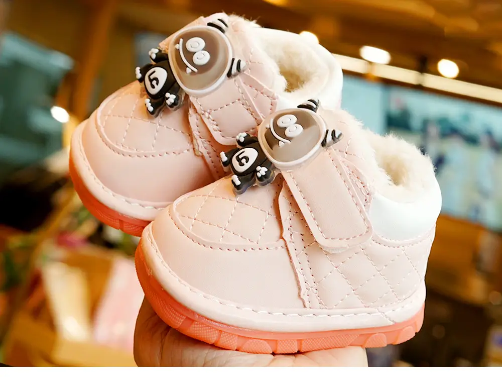 Winter Fleece Toddler Shoes White Orange 0-1Yr — feature 8
