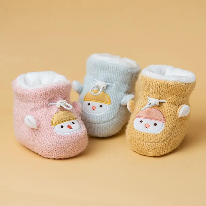 Newborn Baby Shoes Light Blue Velvet 0-6 Months — feature 2
