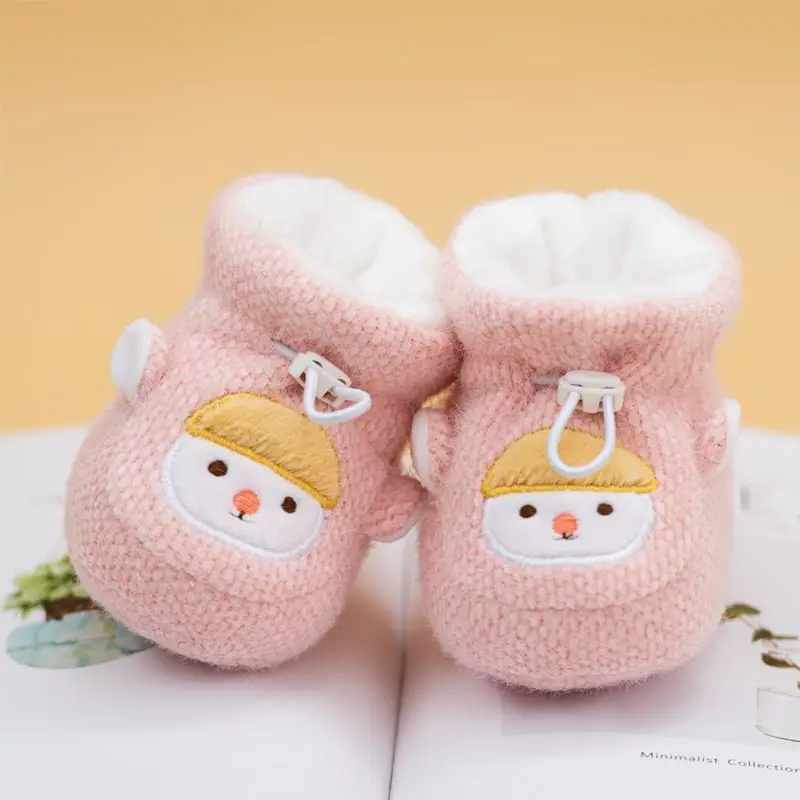 Newborn Baby Shoes Light Blue Velvet 0-6 Months — feature 3