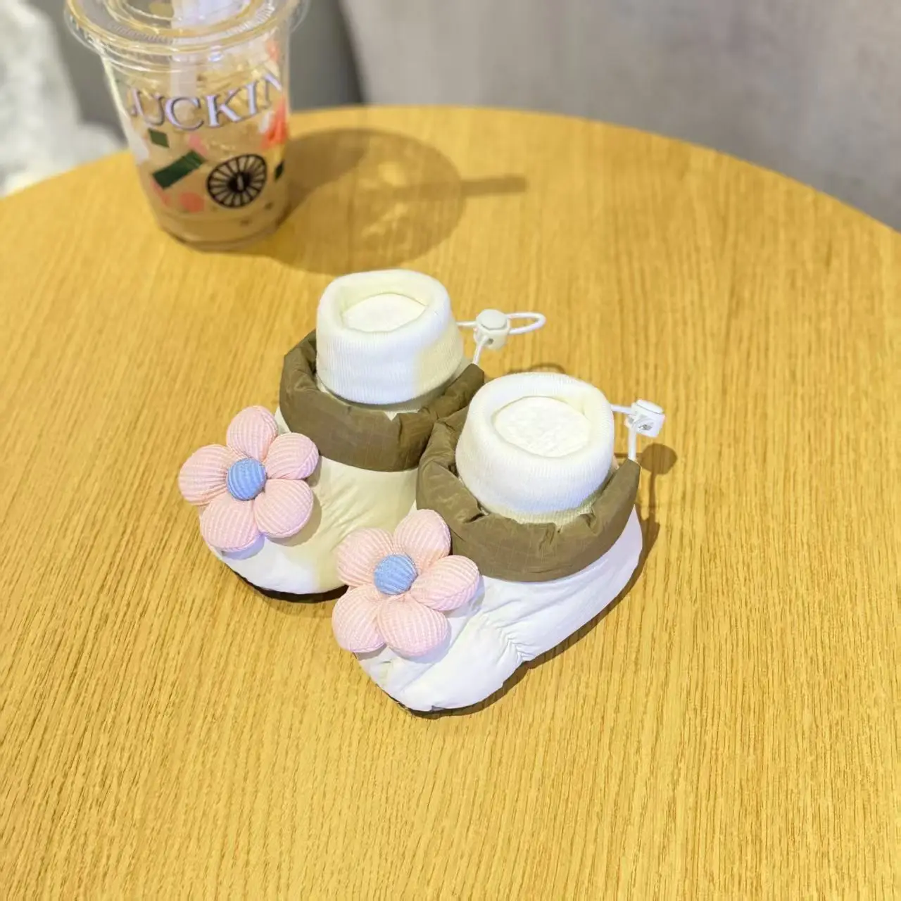 Baby Winter Warm Cartoon Shoes with Floral Design