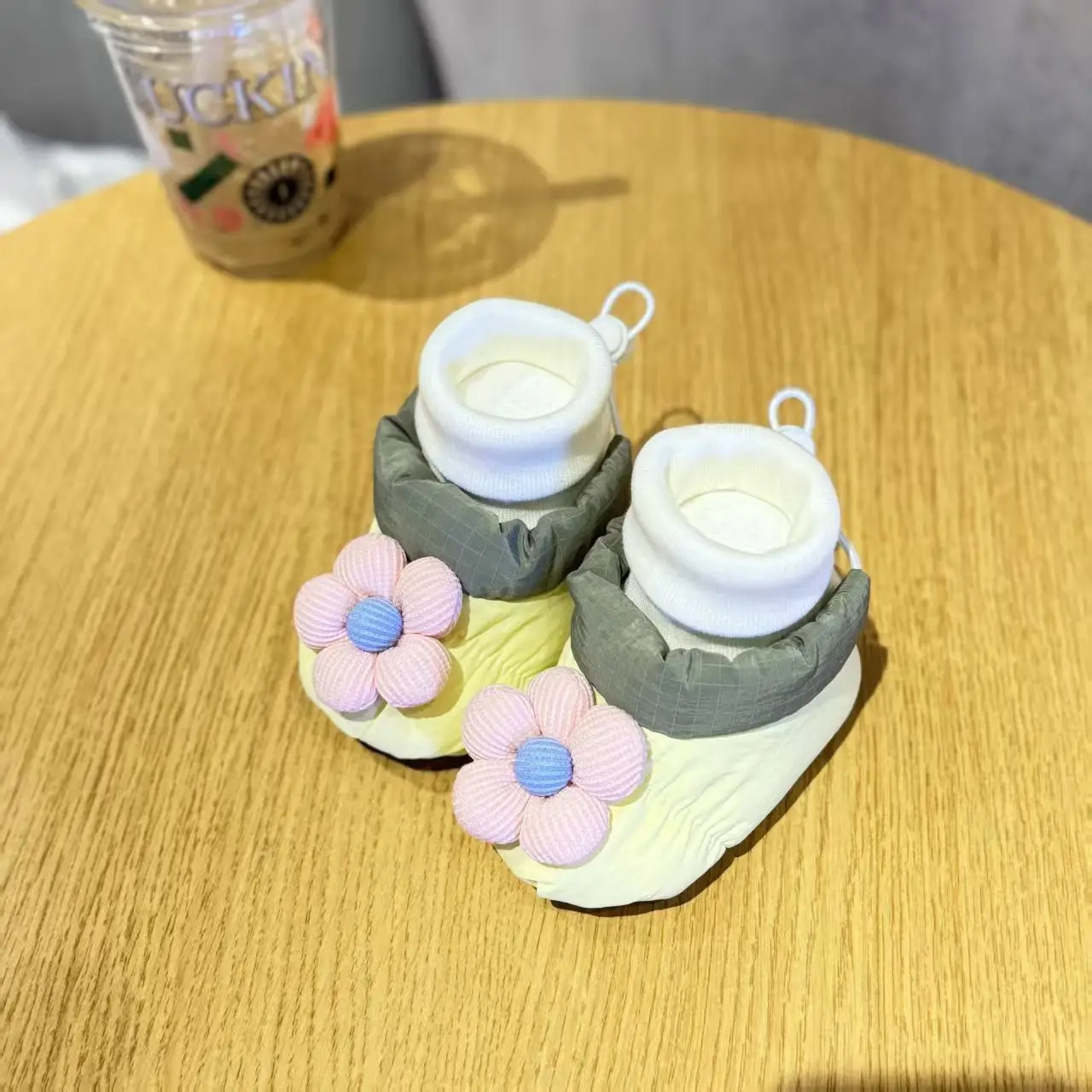 Baby Winter Warm Cartoon Shoes with Floral Design
