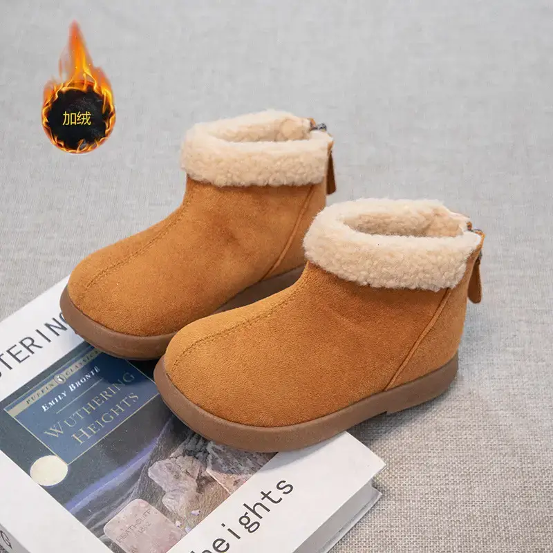 Baby Fleece Boots Brown Winter Warm Anti-Slip