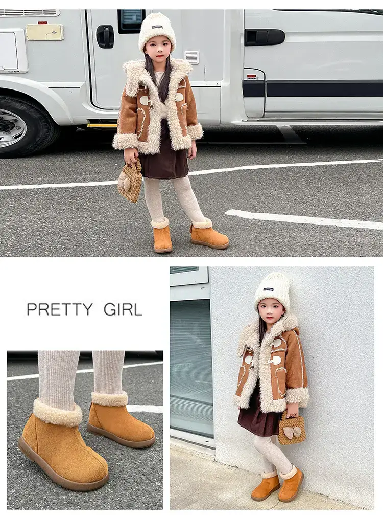 Baby Fleece Boots Brown Winter Warm Anti-Slip — feature 16