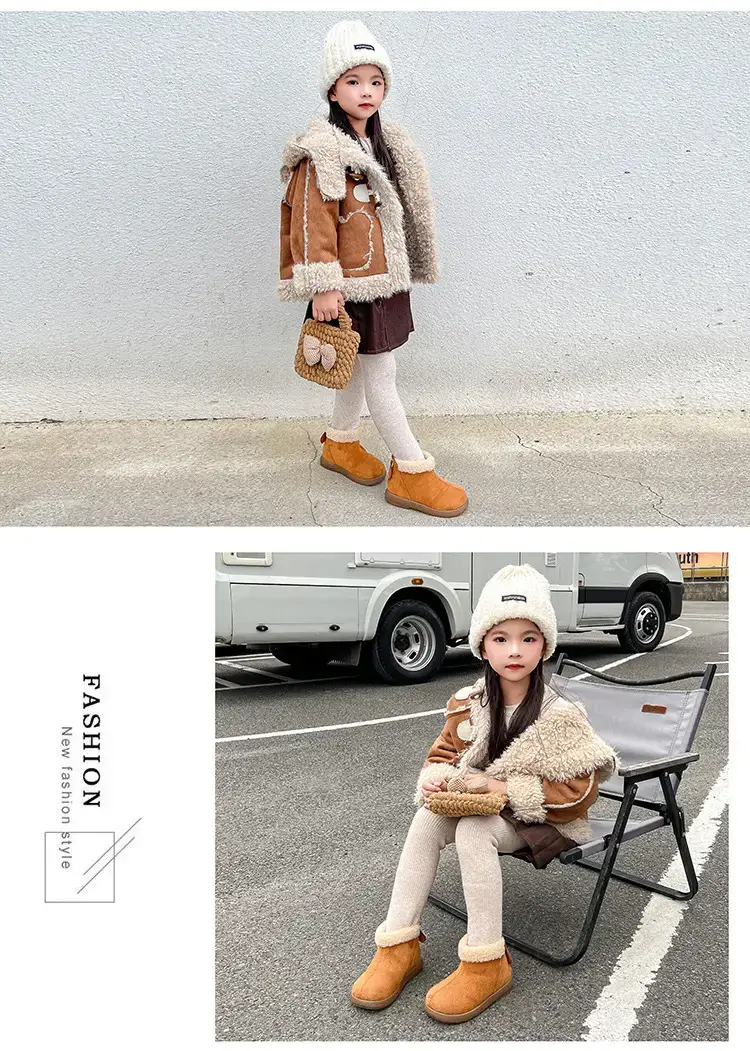 Baby Fleece Boots Brown Winter Warm Anti-Slip — feature 18
