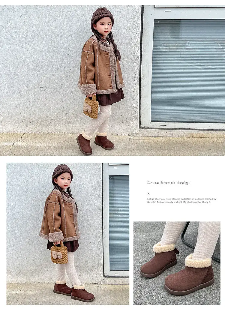 Baby Fleece Boots Brown Winter Warm Anti-Slip — feature 19