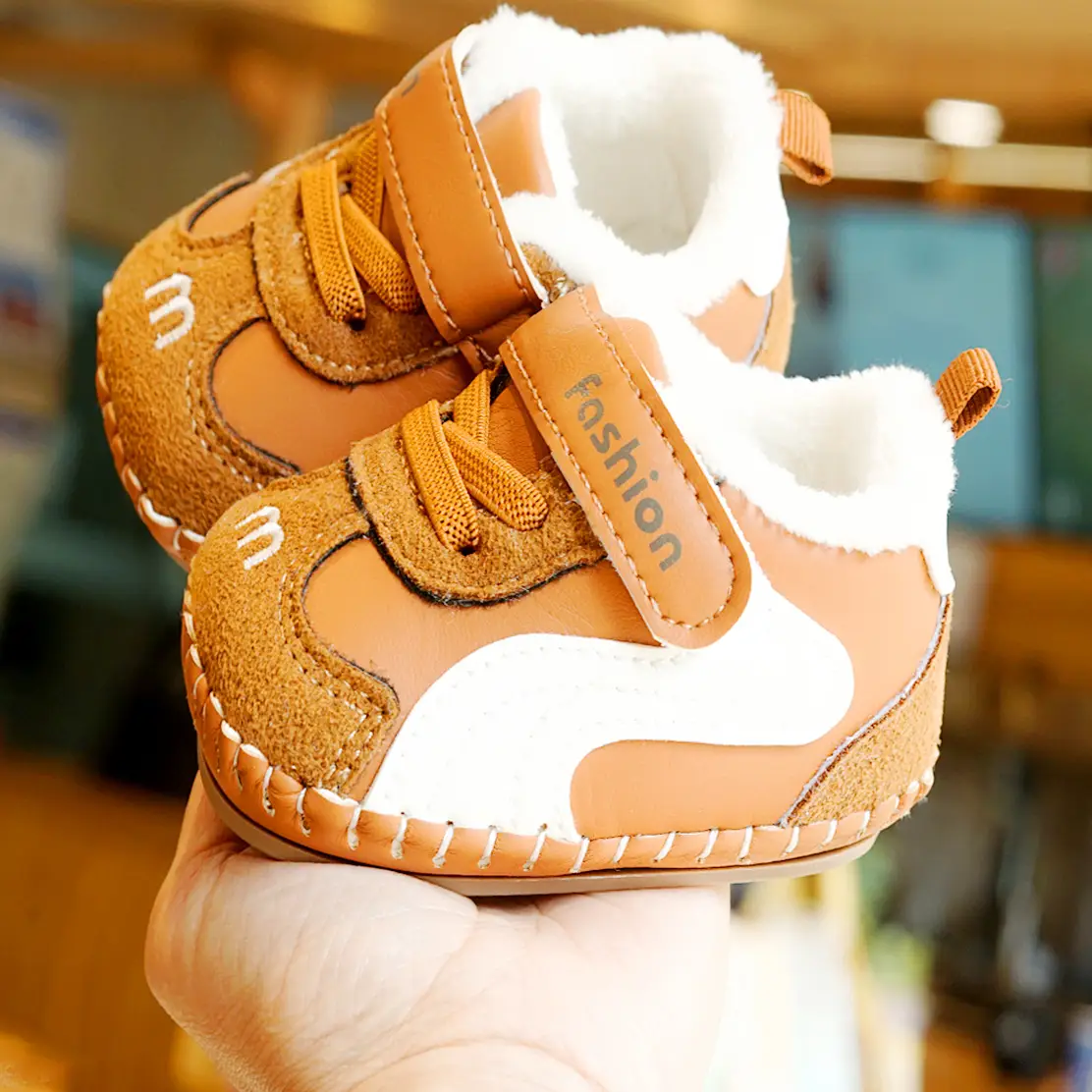 Baby Shoes Soft Sole Winter Fleece Lined 0-1Y
