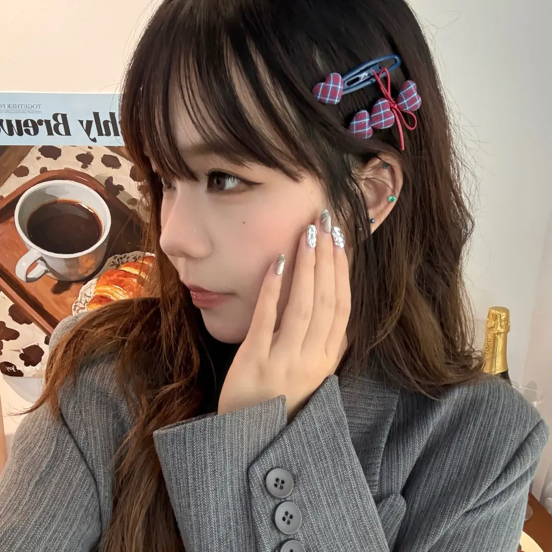 New College Style Cute Plaid Heart Hairpin for Girls Versatile Duckbill Clip Retro Broken Hair Bangs Clip Side Clip - Image 8