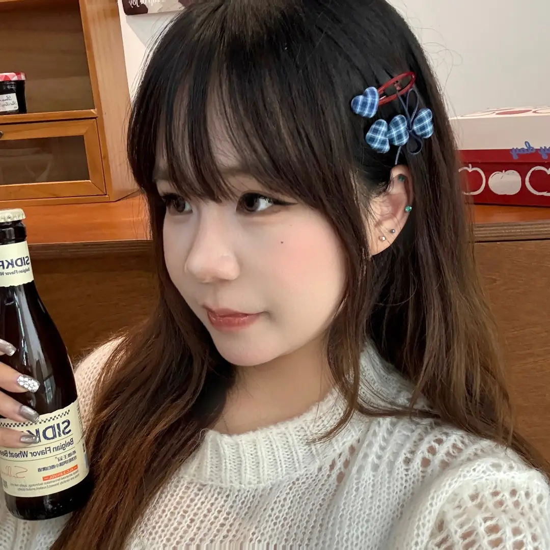 New College Style Cute Plaid Heart Hairpin for Girls Versatile Duckbill Clip Retro Broken Hair Bangs Clip Side Clip — feature 6