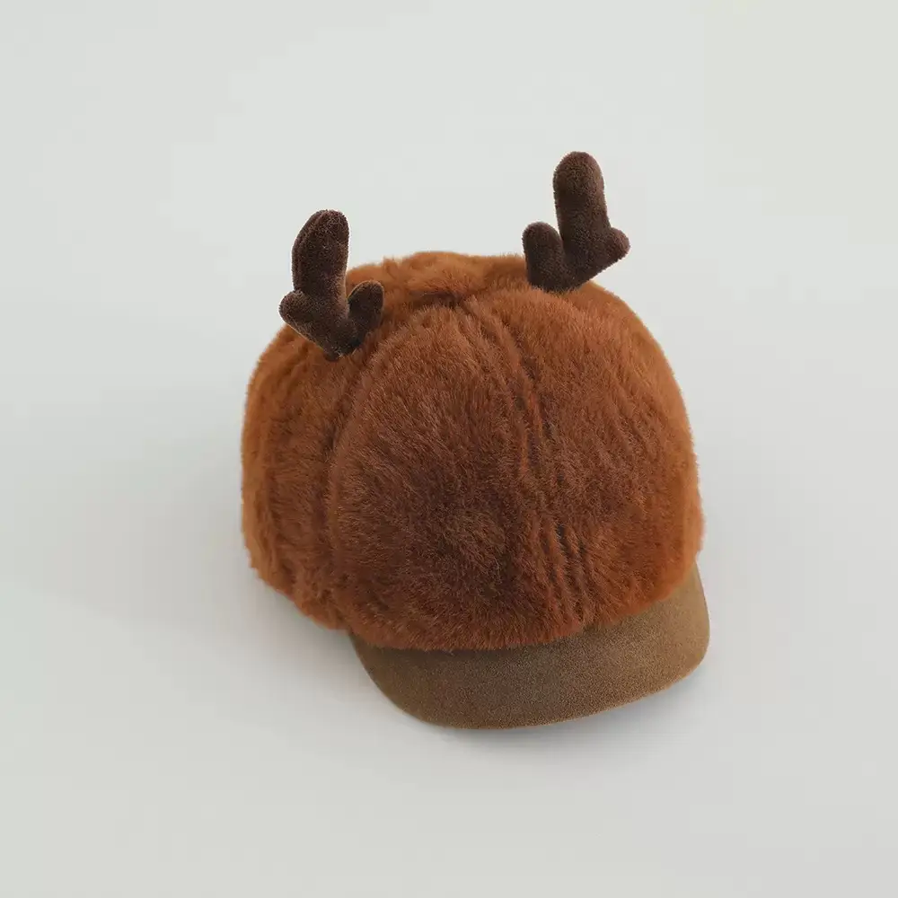 Baby Winter Hat with Antlers & Plush Cap - Image 5