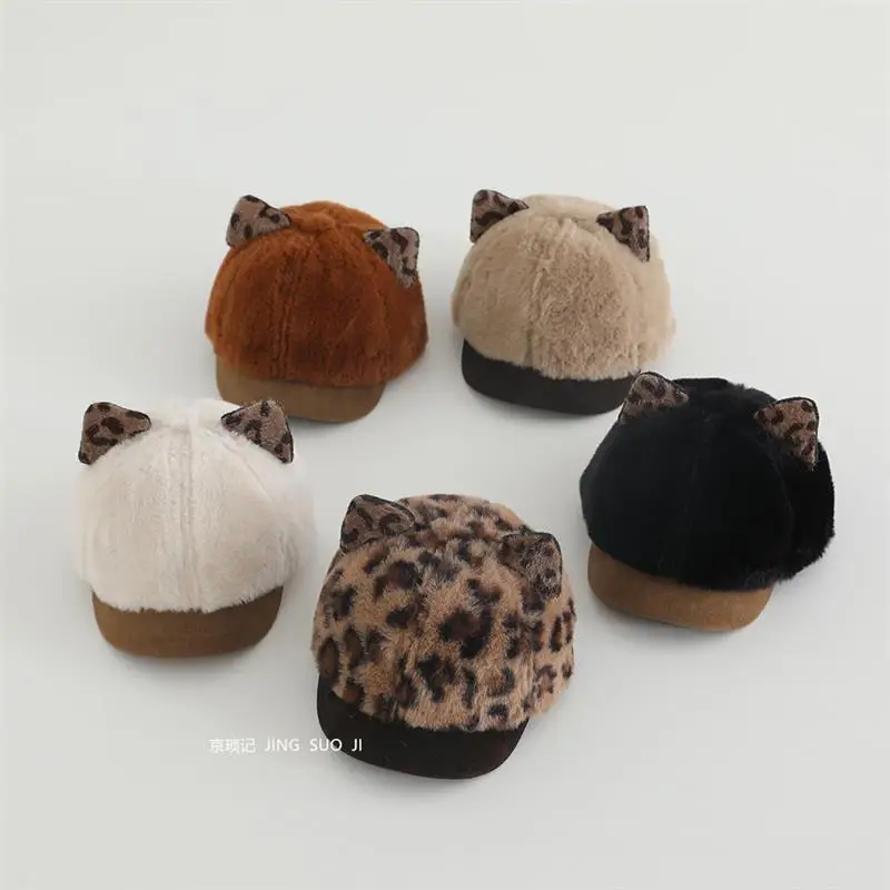 Baby Cat Ears Leopard Print Winter Hat — feature 2