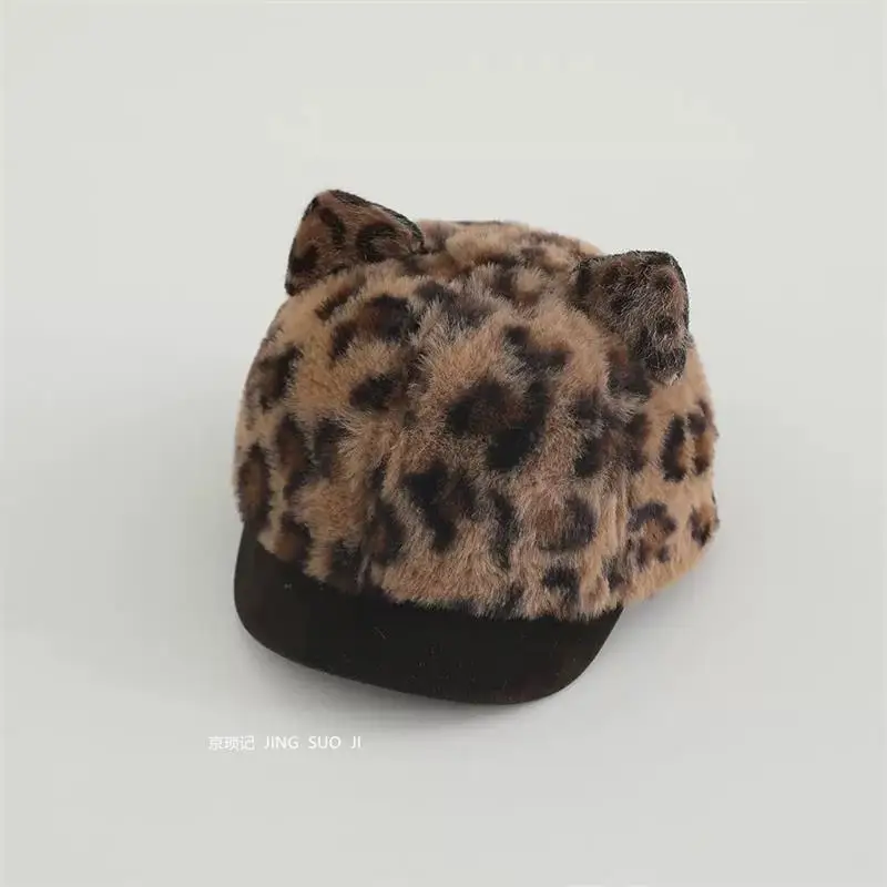 Baby Cat Ears Leopard Print Winter Hat — feature 4