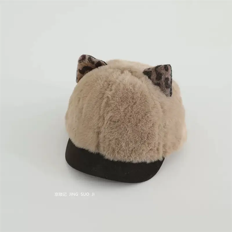 Baby Cat Ears Leopard Print Winter Hat — feature 5