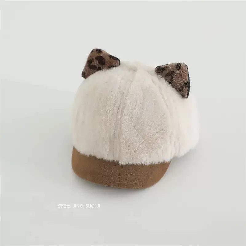 Baby Cat Ears Leopard Print Winter Hat — feature 6