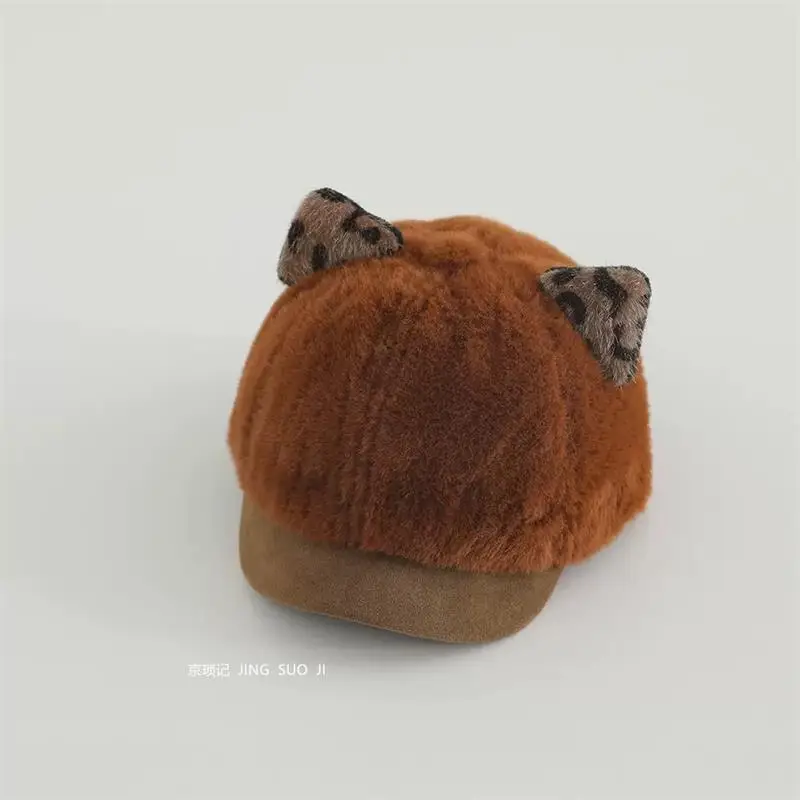Baby Cat Ears Leopard Print Winter Hat — feature 7
