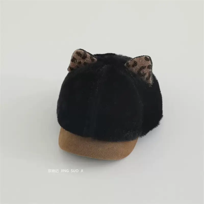 Baby Cat Ears Leopard Print Winter Hat — feature 8