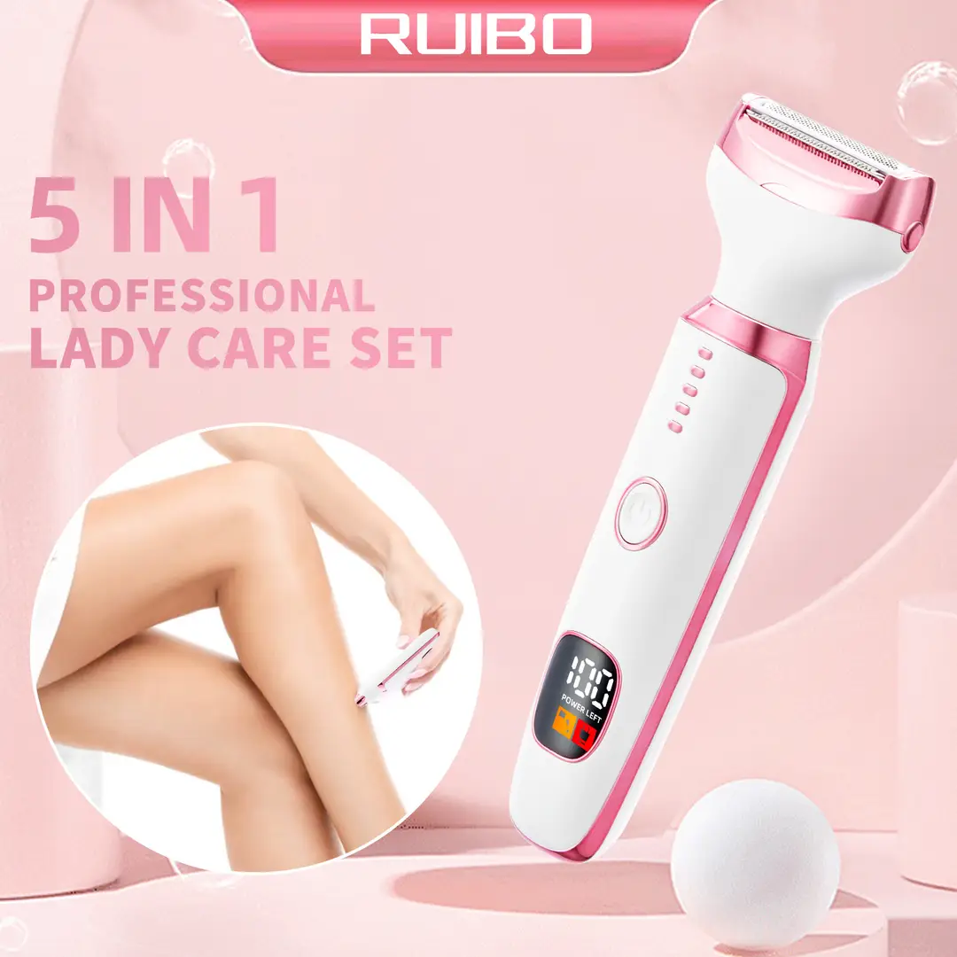 Multifunctional Shaver Electric Hair Clipper Shaver Five-In-One Digital Display Women's Body Private Hair Trimmer
