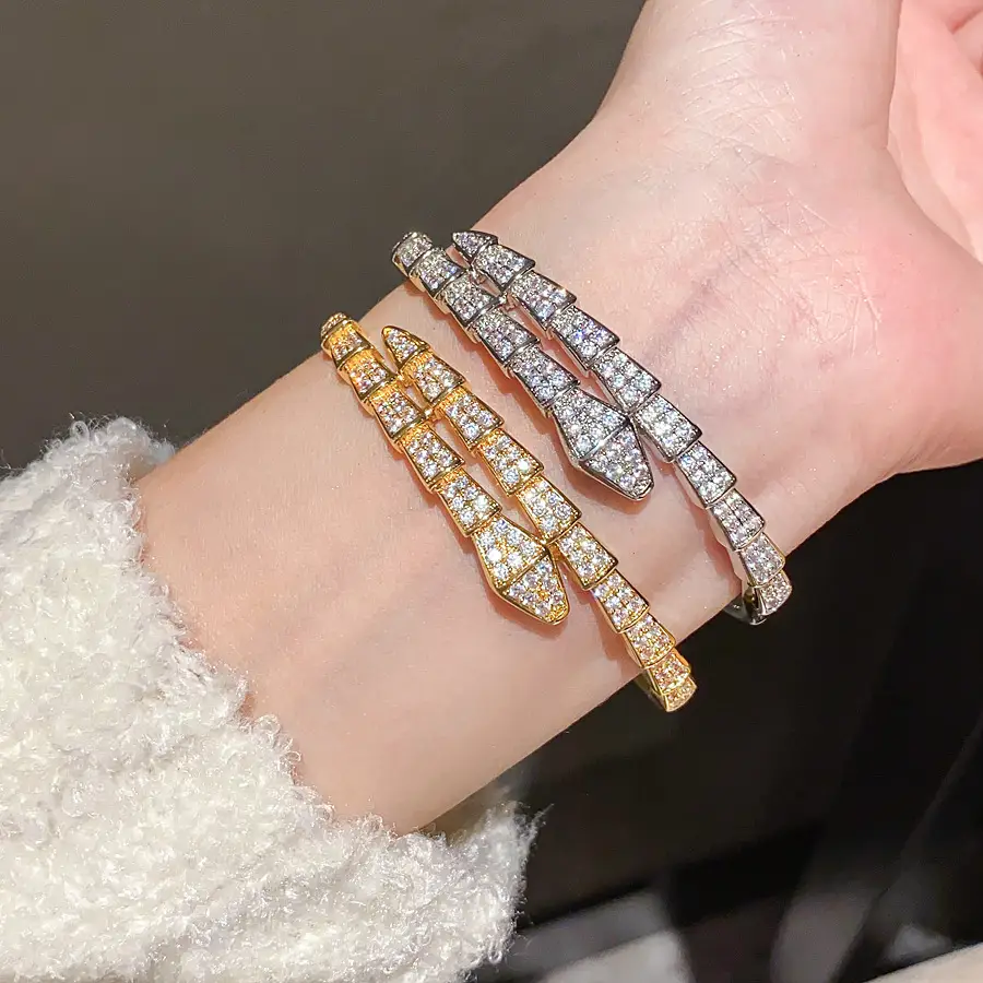 18K Real Gold Electroplated Snake-Shaped Splicing Buckle Bracelet Retro Fashion Elegant Bracelet Accessible Luxury High-End Jewelry for Women — feature 6