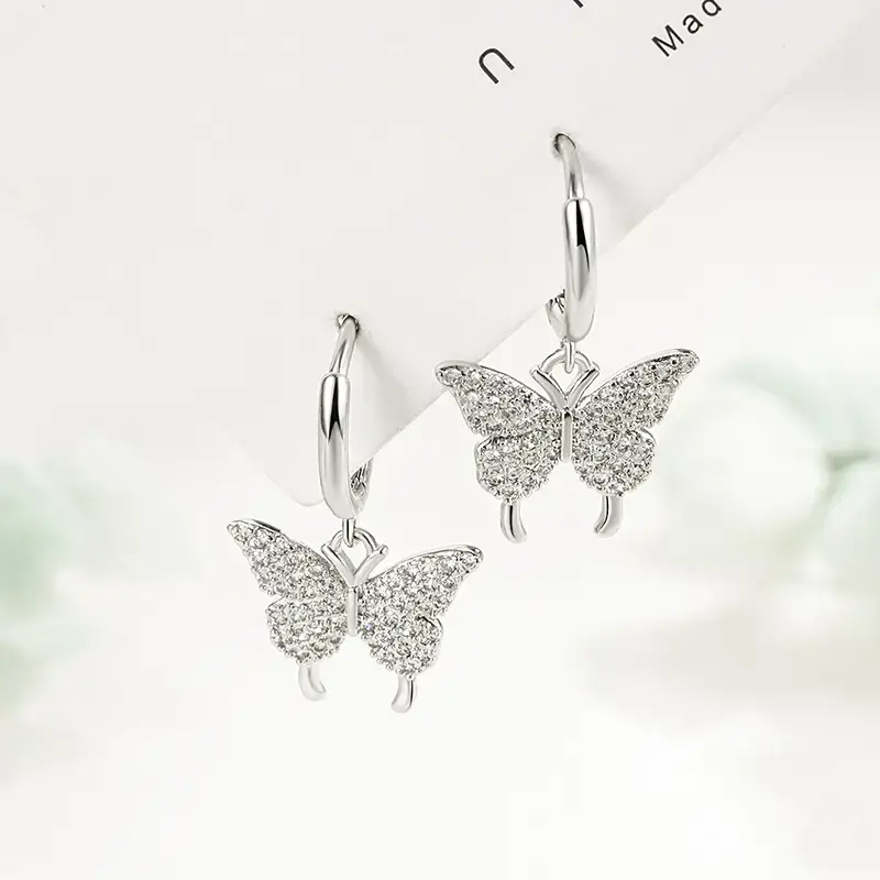 2022 Butterfly Earrings with Zircon Crystal Gold Plated - Image 3