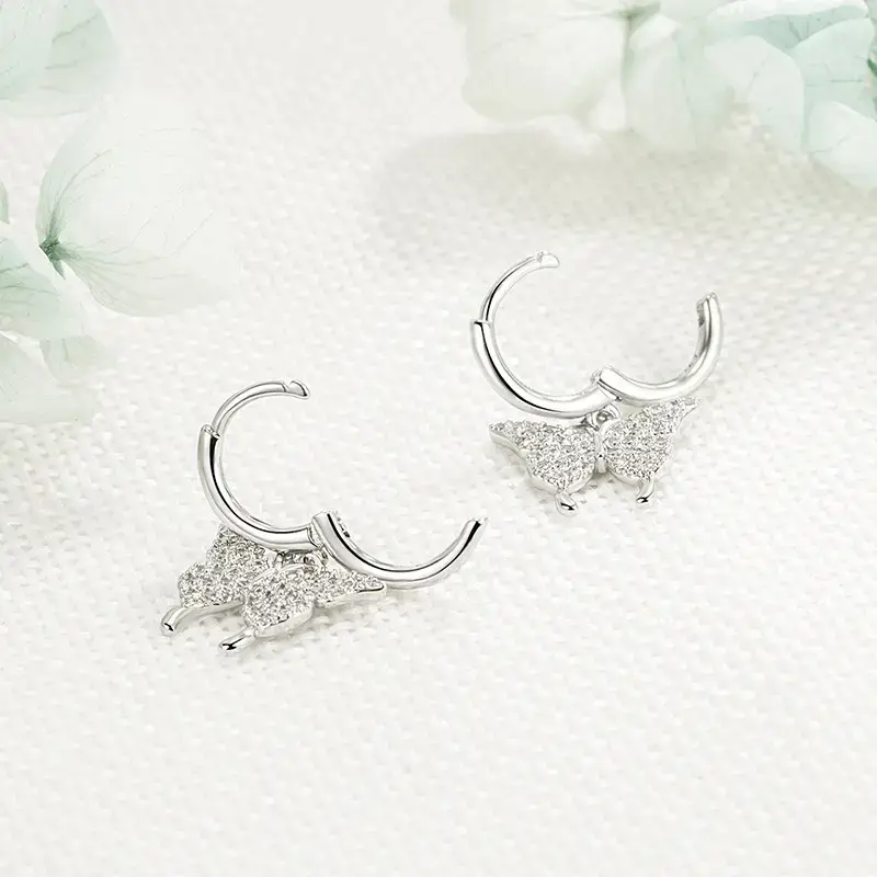 2022 Butterfly Earrings with Zircon Crystal Gold Plated - Image 4