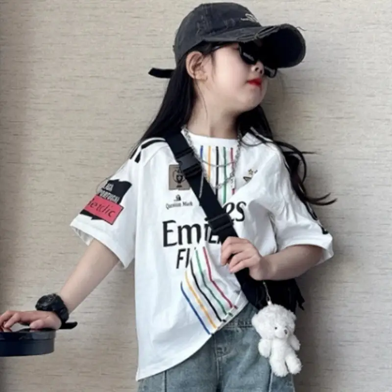 Boys 2Pc Letter T-Shirt Shorts Set White Grey - Image 3