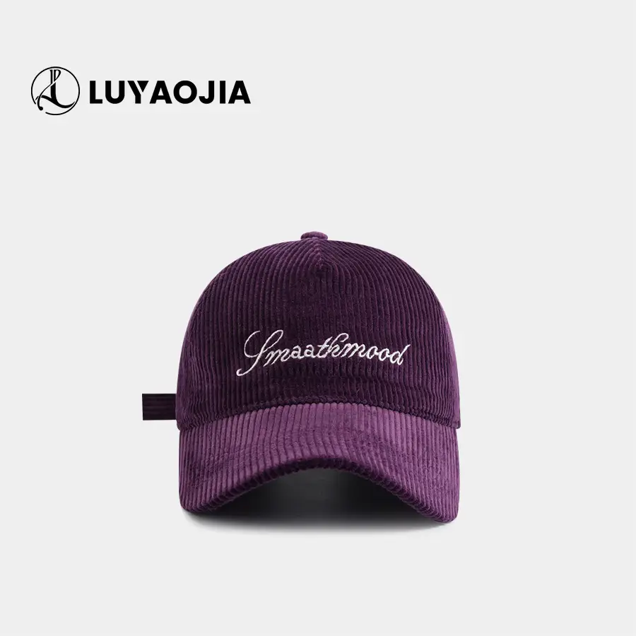 Purple Knitted Baseball Cap for Women with Embroidery — feature 3