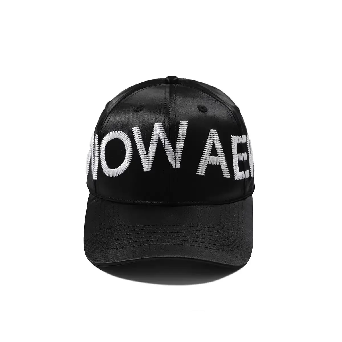 American Casual Embroidered Cap Niche Curved Bim Black - Image 6