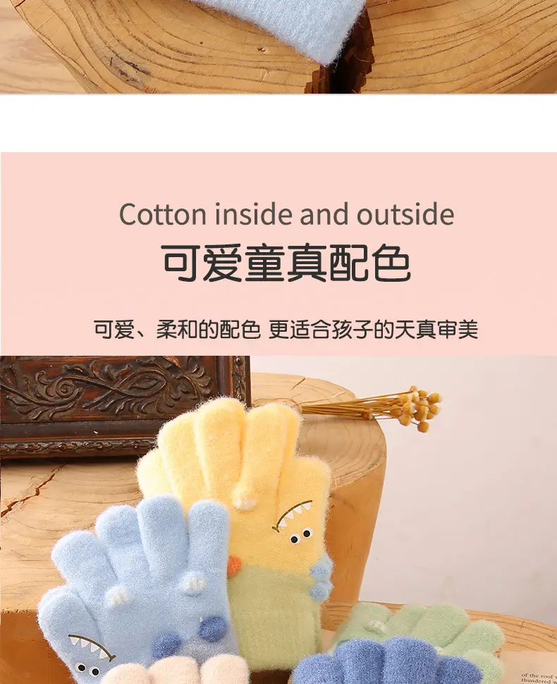 New Children's Half-Finger Gloves Winter Warm and Cute Children's Middle-Aged Boys and Girls Primary School Students Fingerless Gloves — feature 8