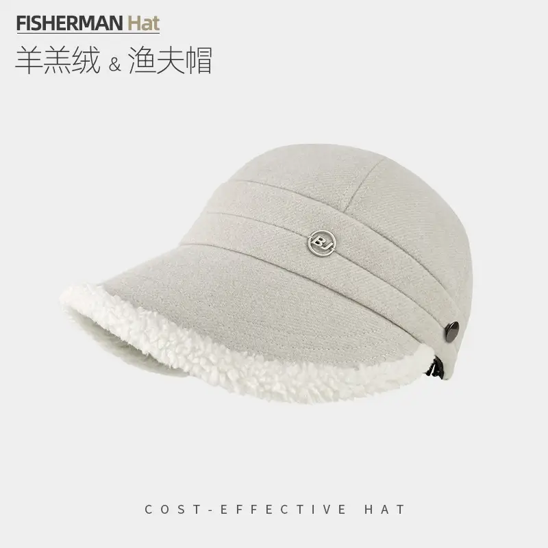 Fisherman Wool Fleece Cap Brown Large Head Windproof Equestrian Hat - Image 5