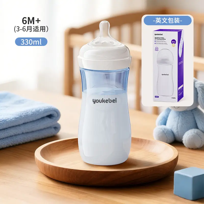 Cross-Border Amazon Pp Anti-Flatulence Bottle Newborn Wide-Diameter Bottle Multi-Capacity English Packaging Custom Wholesale