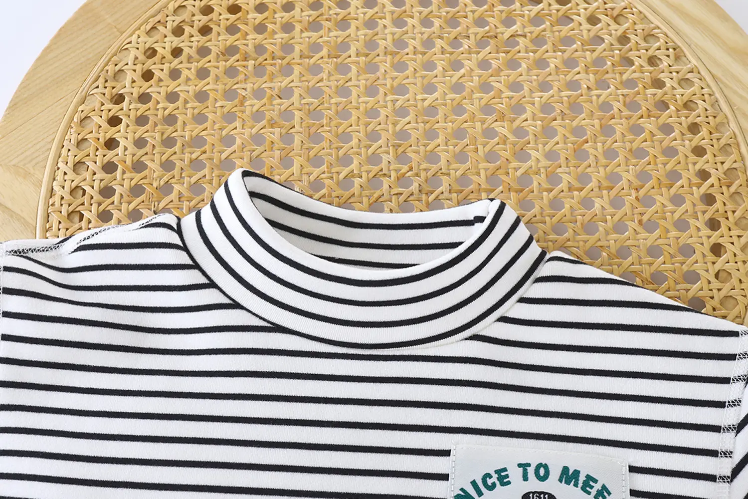 New Kids' Orange Striped Warm Turtleneck Shirt — feature 16