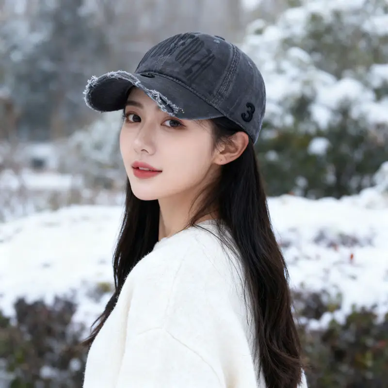 Women Vintage Distressed Baseball Cap Spring Autumn - Image 3
