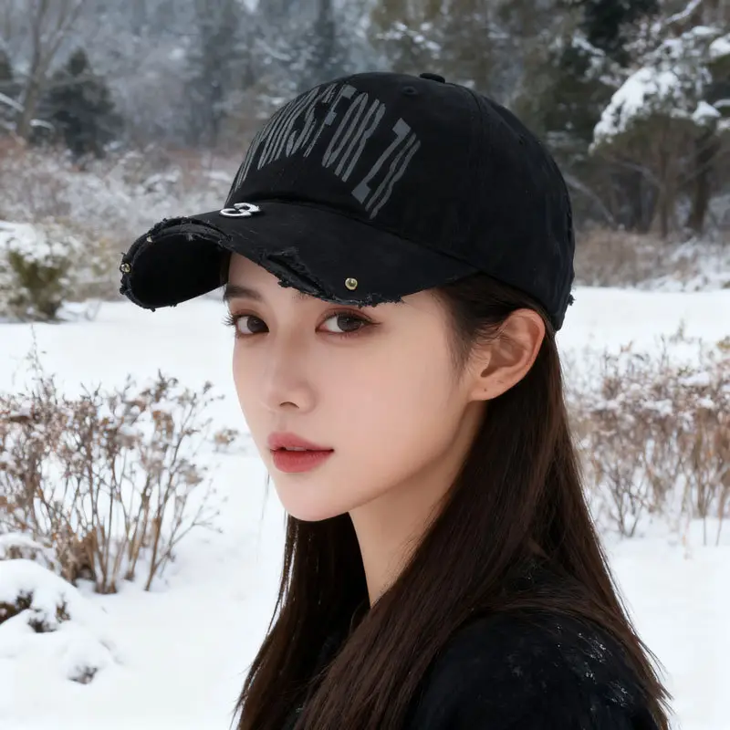 Women Vintage Distressed Baseball Cap Spring Autumn - Image 5