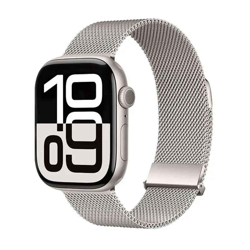 Suitable for Apple Watch Strap Applewatch Two-Section Dual Magnetic Milanese Watch Strap iWatch Watch Strap