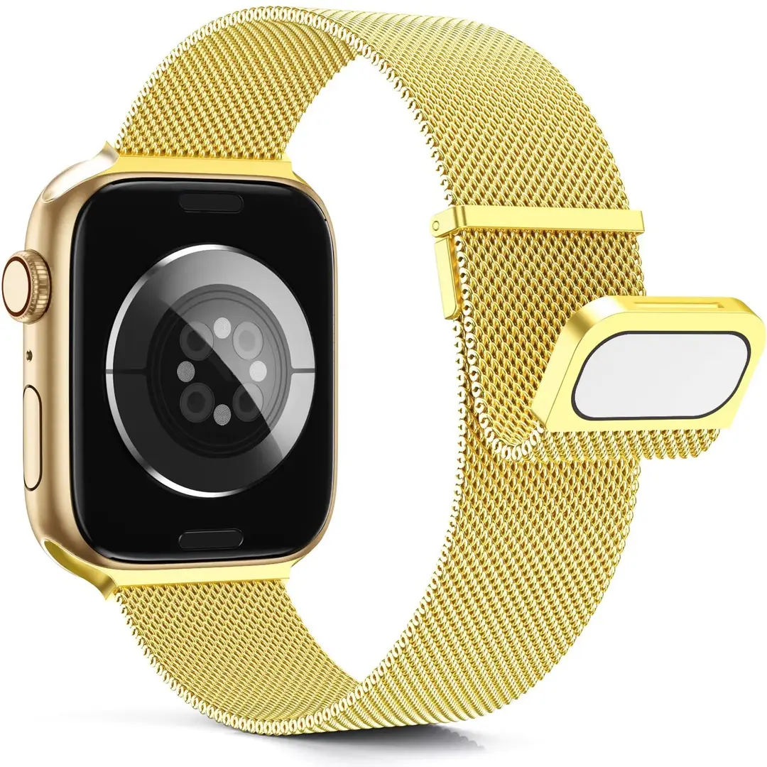 Suitable for Apple Watch Strap Applewatch Two-Section Dual Magnetic Milanese Watch Strap iWatch Watch Strap