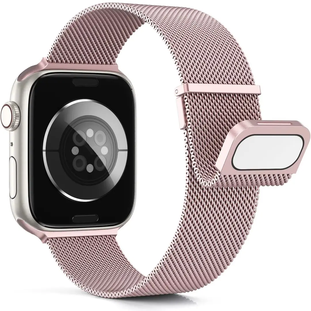 Suitable for Apple Watch Strap Applewatch Two-Section Dual Magnetic Milanese Watch Strap iWatch Watch Strap