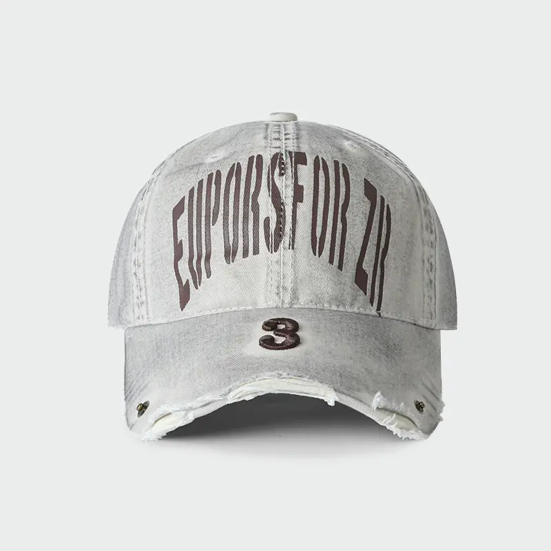 American Retro Distressed Denim Cap for Men Women Hip Hop — feature 6