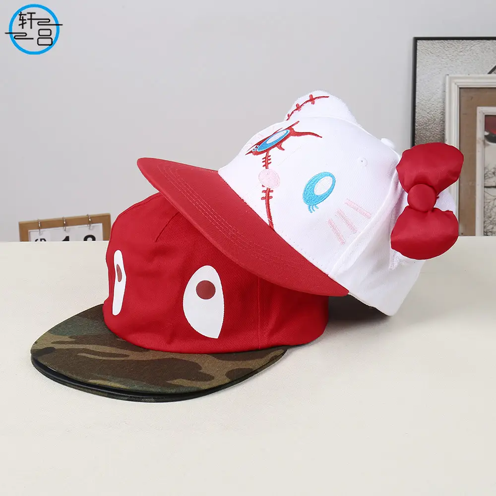 Cute Kitty Cap with Bow and Shark Embroidery - Image 4