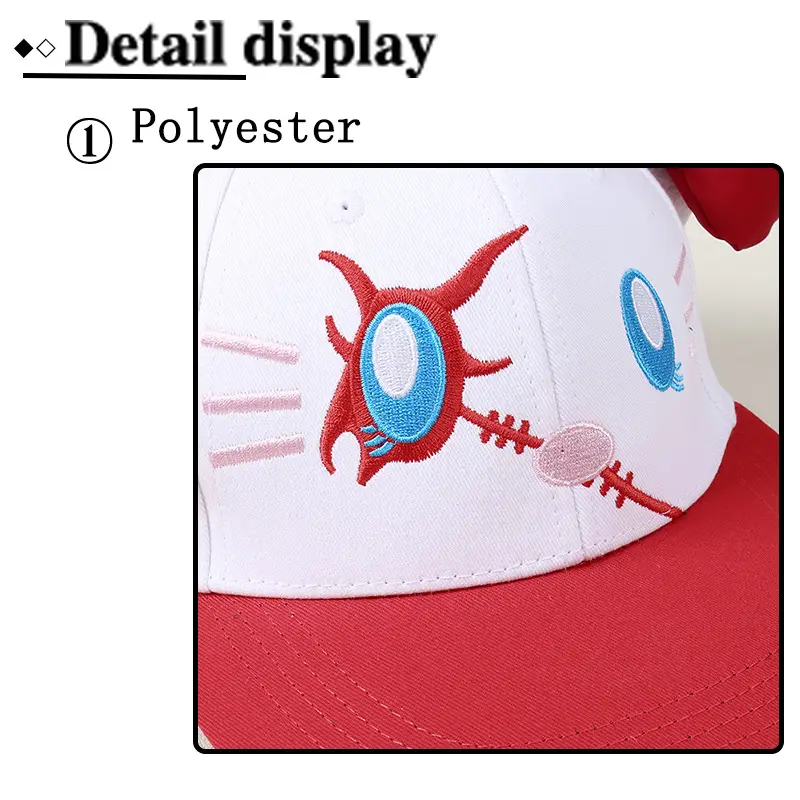 Cute Kitty Cap with Bow and Shark Embroidery — feature 26