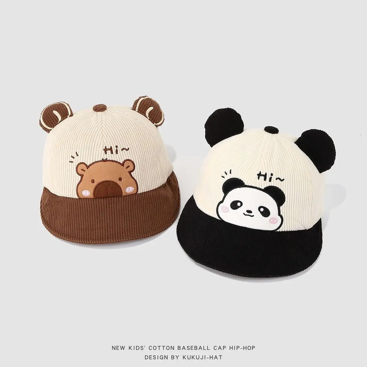 Rabbit Ears Corduroy Hat for Kids Autumn Winter — feature 11