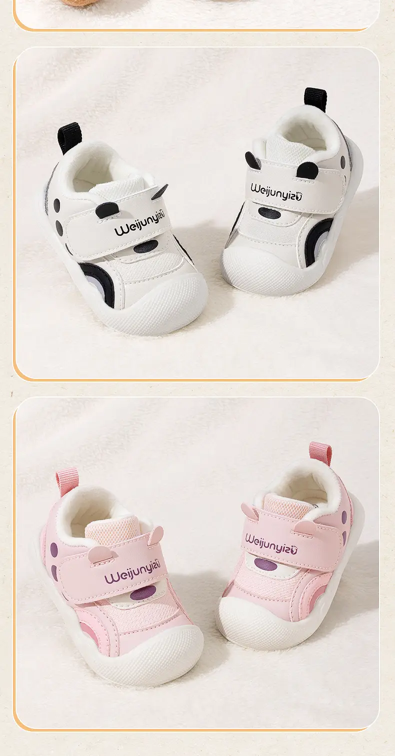 2025 Baby Toddler Fleece-Lined Shoes White Black — feature 16