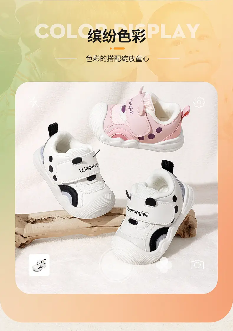 2025 Baby Toddler Fleece-Lined Shoes White Black — feature 5