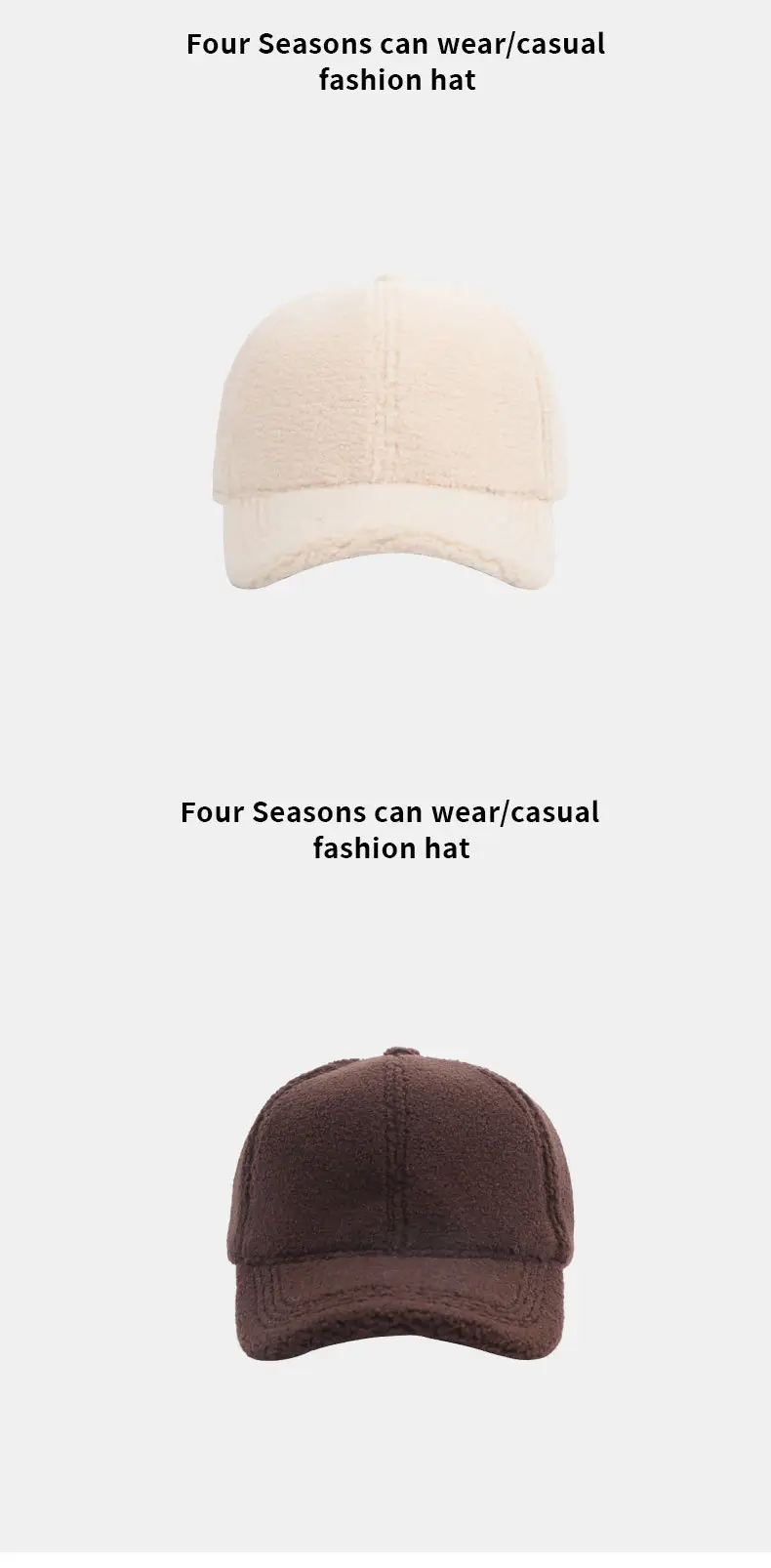 White Wool Baseball Cap Winter Women — feature 11