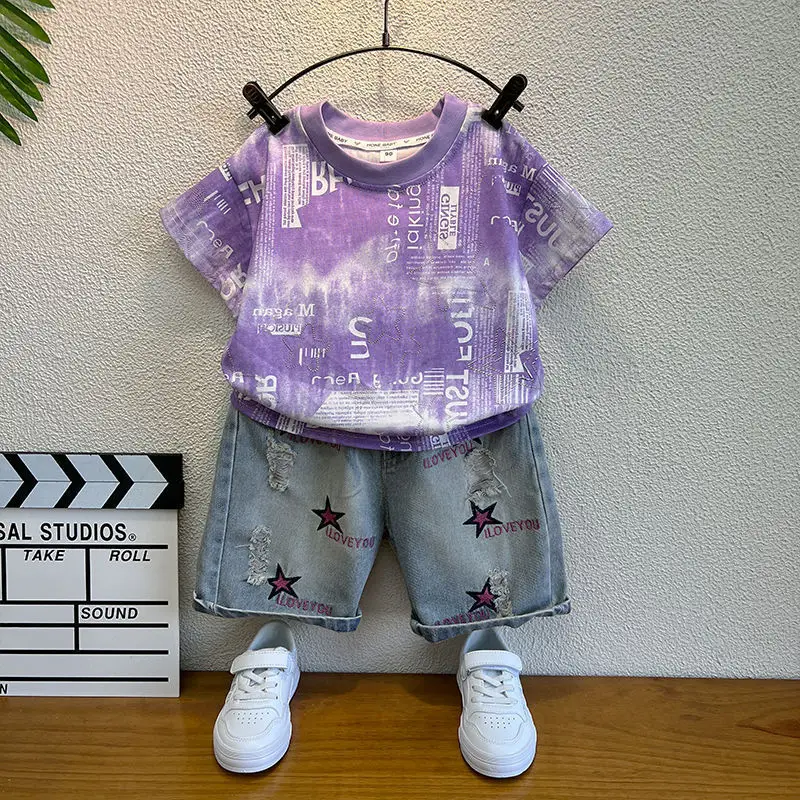 Boys Tie-Dye Kids Summer T-Shirt Set - Image 5