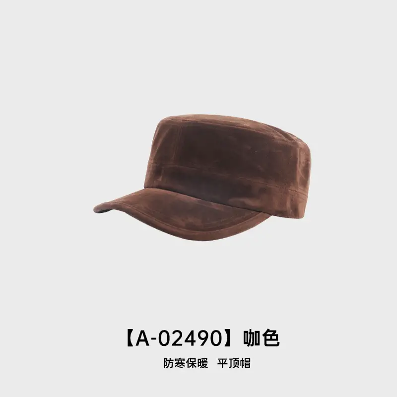 New Retro Suede Flat Cap for Women Men Brown - Image 3