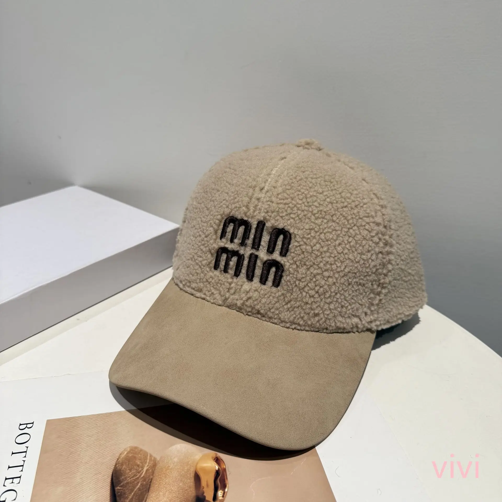 Women Wool Baseball Cap Brown Minuit Korean Style - Image 11
